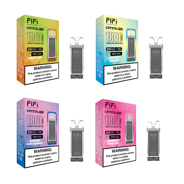 Flfi Crystal Replacement Vape Pods 1800 Puffs- Box of 10