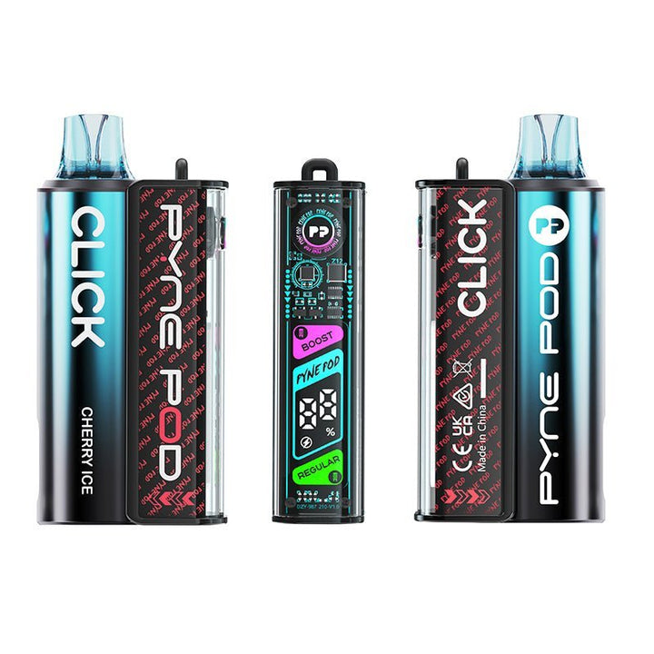 Pyne Pod Click 10K Starter Kit Box of 5 - Cherry Ice - vapeukwholesale