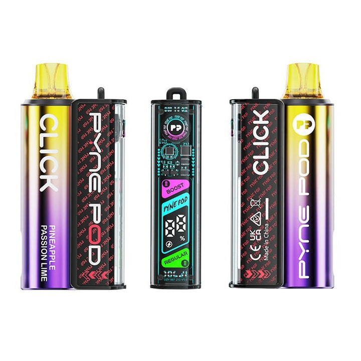 Pyne Pod Click 10K Starter Kit Box of 5 - Pineapple Passion Lime - vapeukwholesale