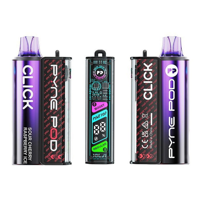 Pyne Pod Click 10K Starter Kit Box of 5 - Sour Cherry Raspberry - vapeukwholesale