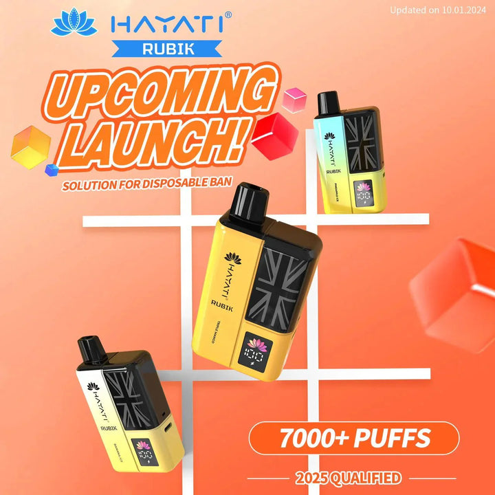 Hayati Rubik 7000 Puffs Disposable Vape Kit Pack of 5 - Hayati Rubik 7000 Puffs Disposable Vape Kit Pack of 5 - Direct Vape Wholesale