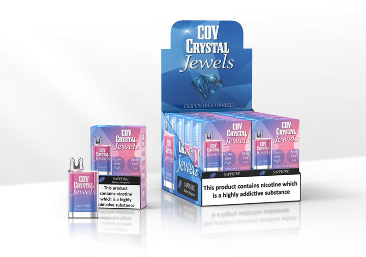 COV Crystal Jewels 600 Puff Disposable Vape Pod-Pack of 10 - Vapeareawholesale