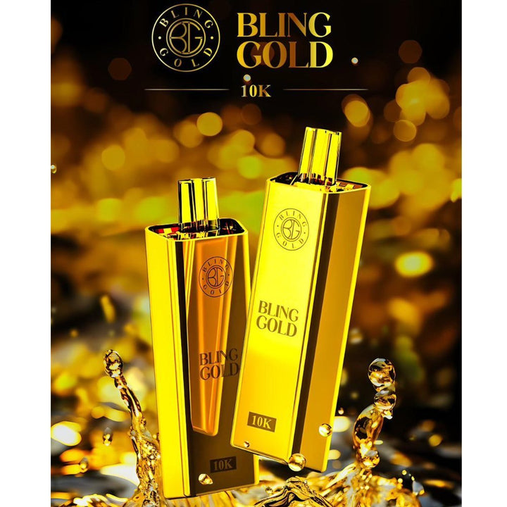 Gold Bling 10000 Disposable Vape Puff Pod Bar Box of 10 - Vapeareawholesale