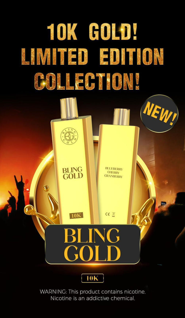 Gold Bling 10000 Disposable Vape Puff Pod Bar Box of 10 - Vapeareawholesale