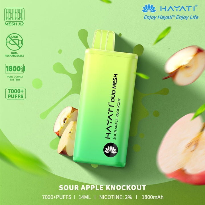 Hayati Duo Mesh 7000 Disposable Vape Puff Bar Pod Box of 10 - Vapeareawholesale