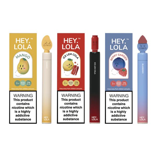 Hey Lola 600 Puffs Disposable Vape Device - Box of 10 - Vapeareawholesale