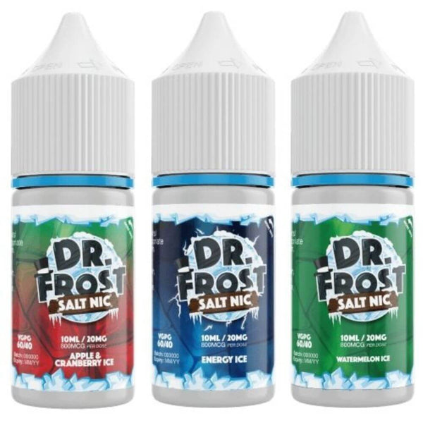 Pack of 10 Dr Frost Ice 10ML Nic Salt - Vapeareawholesale