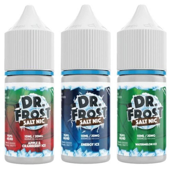 Pack of 10 Dr Frost Ice 10ML Nic Salt - Vapeareawholesale