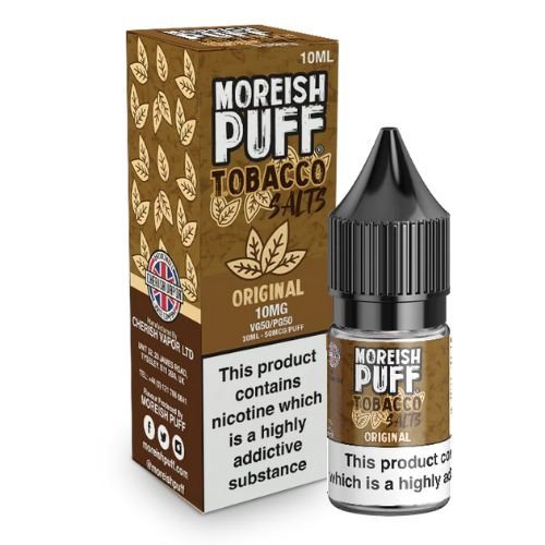 Pack Of 10 Moreish Puff Tobacco 10ml Nic Salt - Vapewholesalesupplier