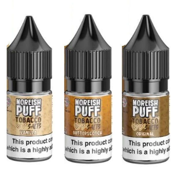 Pack of 10 Moreish Puff Tobacco 10ml Nic Salt - Vapewholesalesupplier