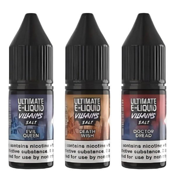 Pack of 10 Ultimate E-Liquid Villains 10ML Nic Salt - Vapeareawholesale