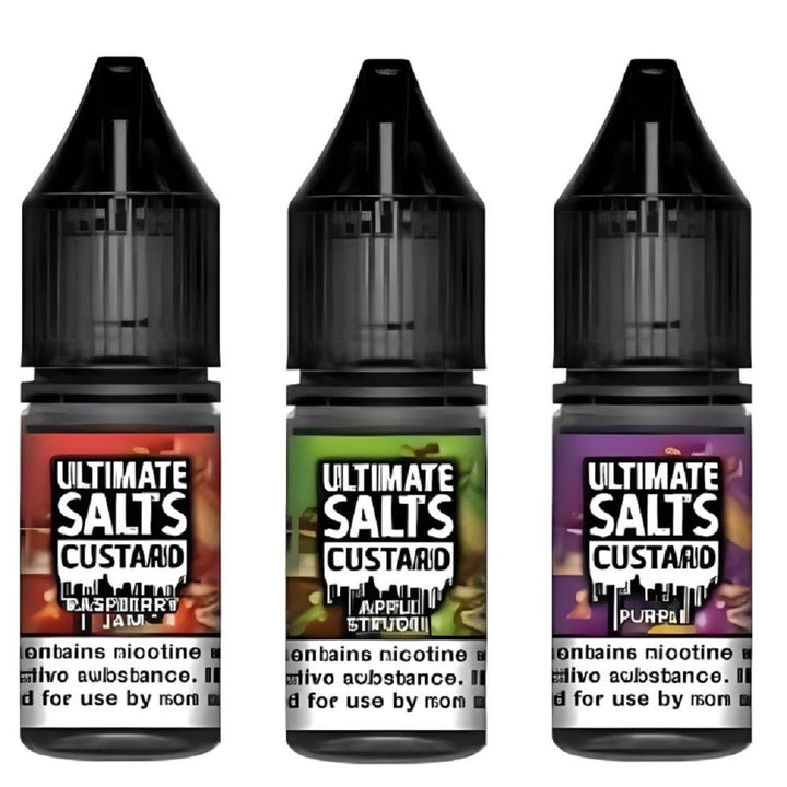 Pack of 10 Ultimate Salts Custard 10ML Nic Salt - Vapewholesalesupplier