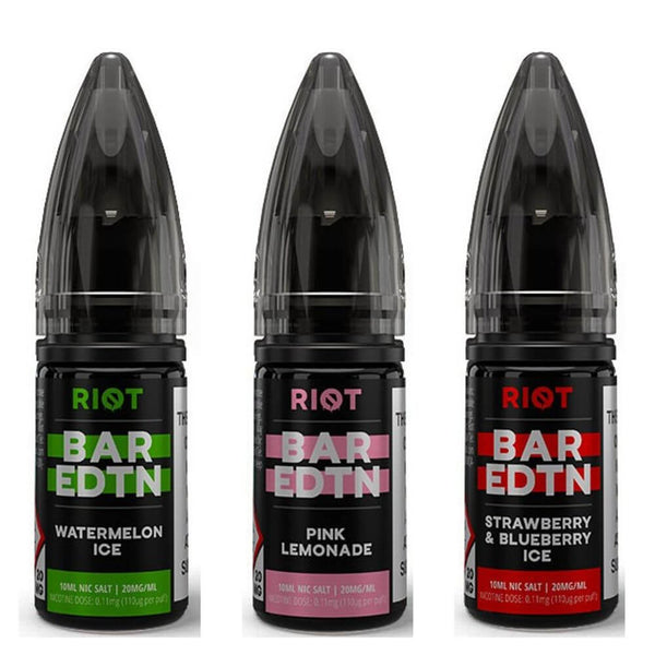 Riot Bar EDTN 10ml Nic Salt E-Liquid - Pack of 10 - Vapeareawholesale