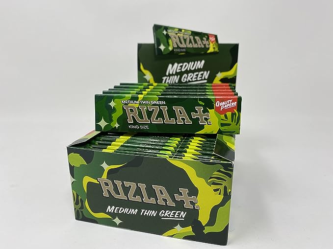 Rizla - King Size Green Rolling Paper - Box of 50 Booklets - Vapeareawholesale