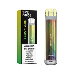 SVL OG600 Disposable Vape Pod Box of 10-Lemon Lime-vapeukwholesale