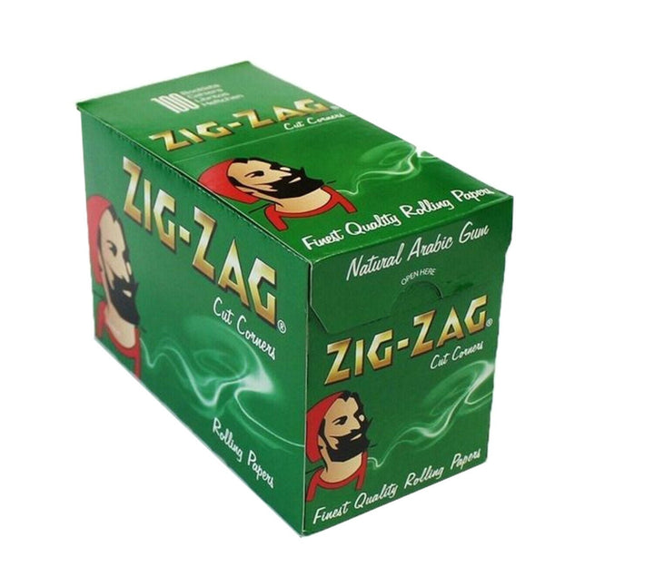 Zig Zag - Green Standard Regular Cigarette Rolling Paper - Box of 100 - Vapeareawholesale